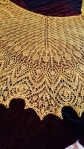 Newly finished lace shawl.